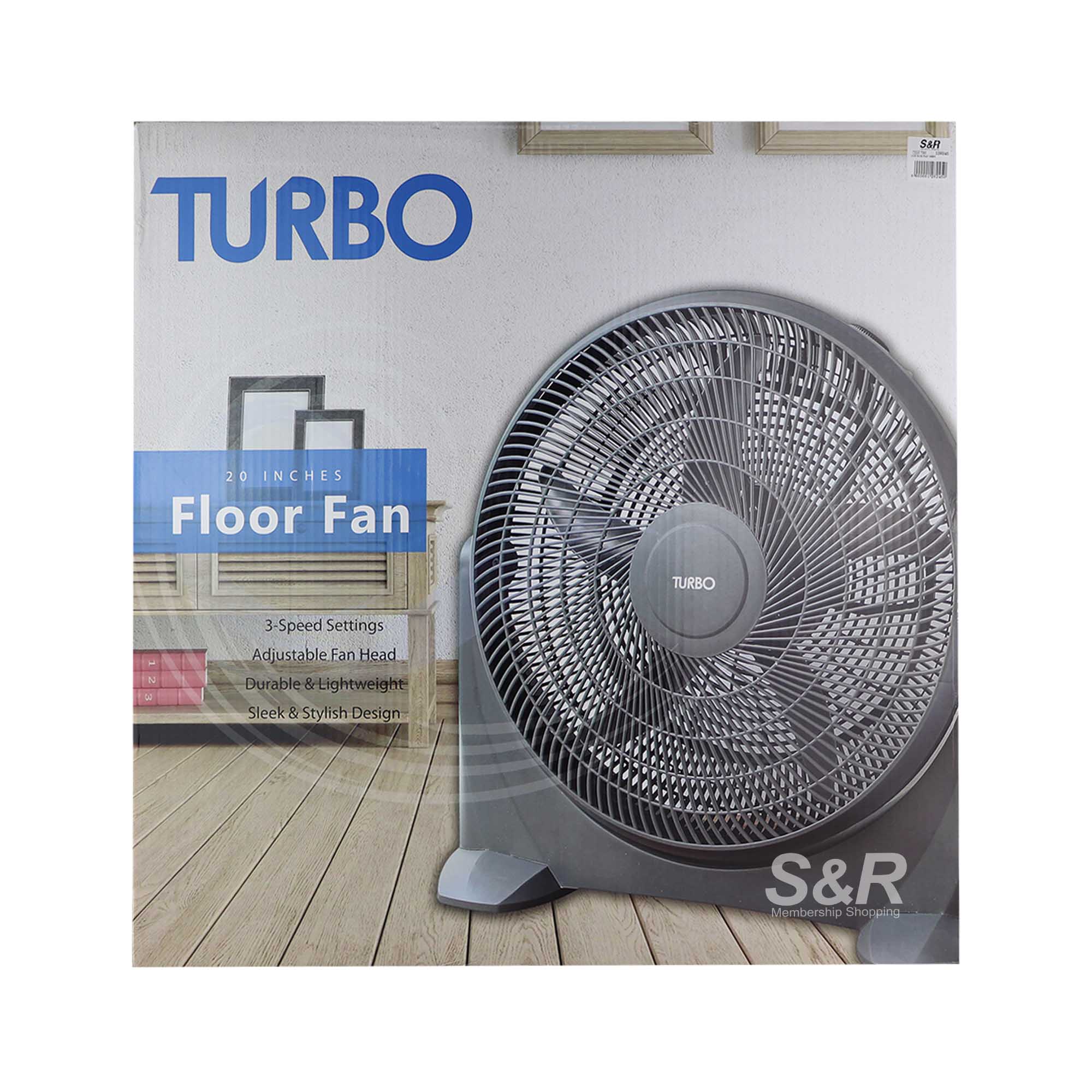 Turbo 20-inches Grey Floor Fan 1pc Turbo 20-inches Grey Floor Fan 1pc